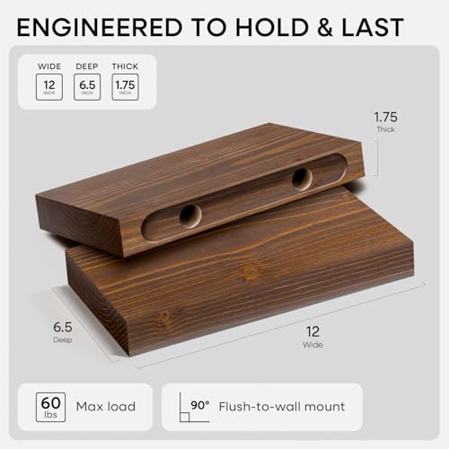 12 Inch Floating Shelves (4 Count)