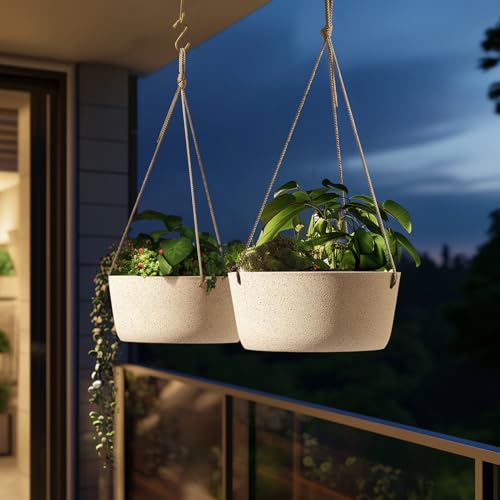 Large Hanging Planters for Outdoor Plants (2 Count)