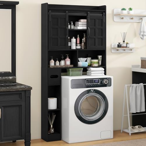 Over The Toilet Storage Cabinet with Sliding Doors