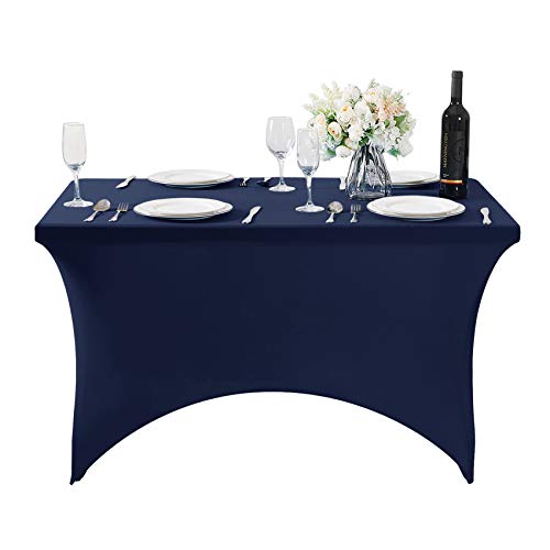 2Pack Spandex Table Cover for 4FT or 6ft or 9ft Table Universal Fitted Stretch Tablecloth for Party (2 Count)