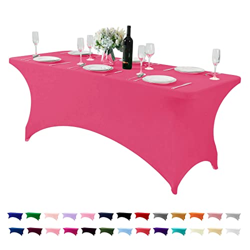 Spandex Table Cover for 6Ft or 4fT or 8ft Table Universal Fitted Stretch Tablecloth for Party