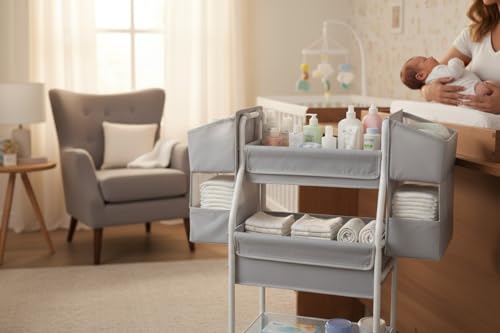 Rolling Utility Cart with Side Storage