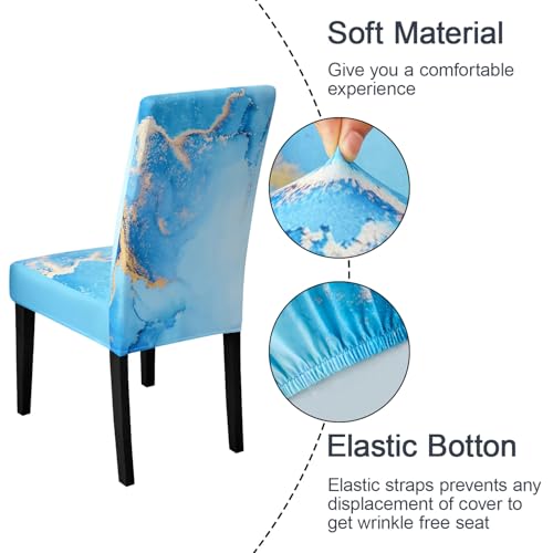 Ink Art Painting Chair Covers for Dining Room Set of 6