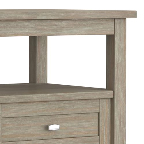 Warm Shaker 20" Wide Solid Wood End Table in Distressed Grey