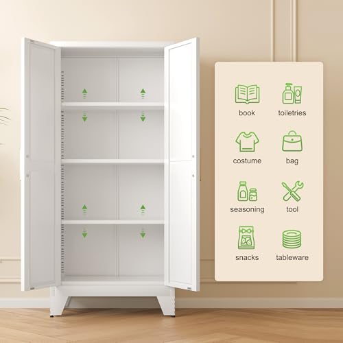 61" Tall Farmhouse Metal Pantry Cabinet