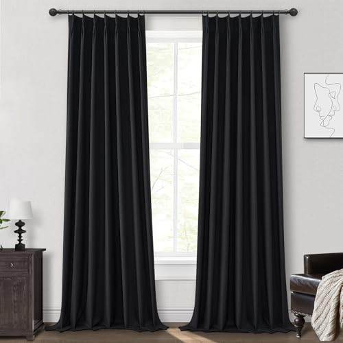 Long Black Blackout Boho Curtains (2 Count)