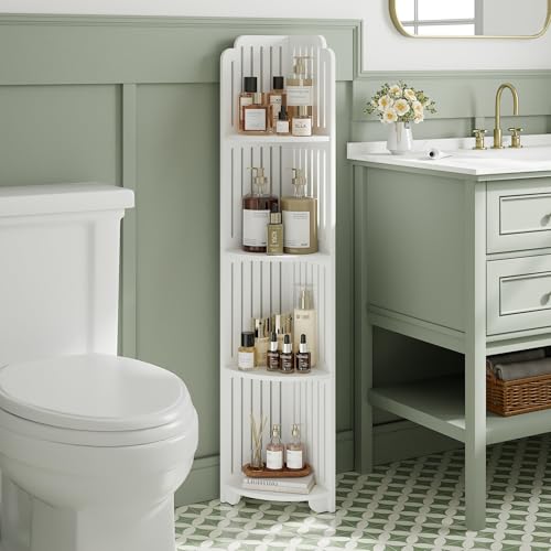 4 Tier Bathroom Shelves for Narrow Space
