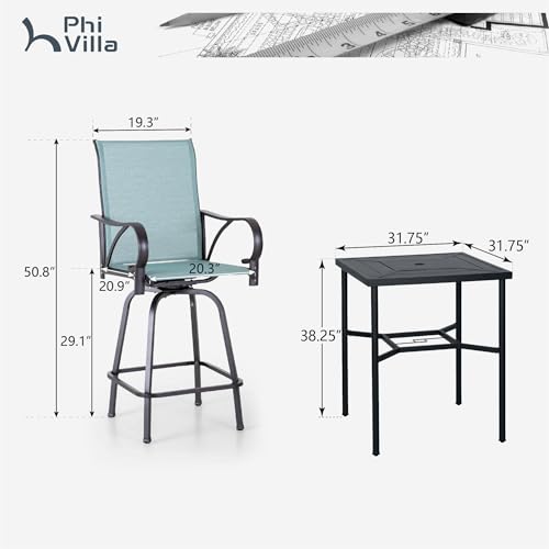 Outdoor Bar Height Table and Chairs Set for 4