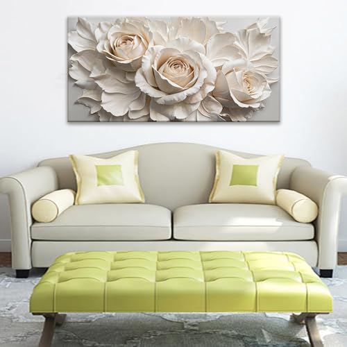 Canvas Art Wall Decor Paintings White Flower Wall Art Prints 20" × 40"
