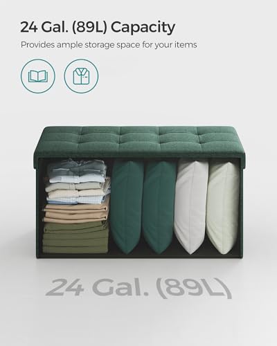 30 Inches Folding Storage Ottoman Bench