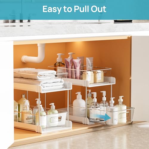 4 Pack Pull Out Bathroom Under Sink Organizer (4 Count)