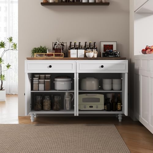 48" Farmhouse Sideboard Buffet Cabinet with 2 Drawers & 4 Doors