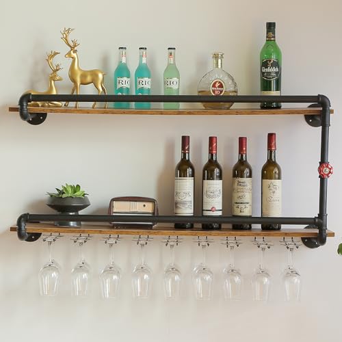 41 Inch Wine Rack Wall Mounted 2 Tier