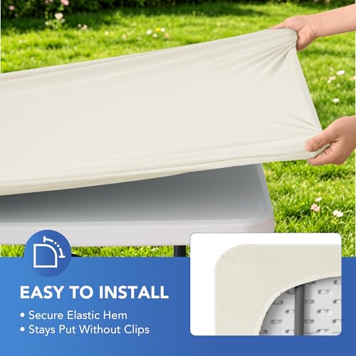 Fitted Tablecloth for 8 Foot Rectangle Tables (6 Count)