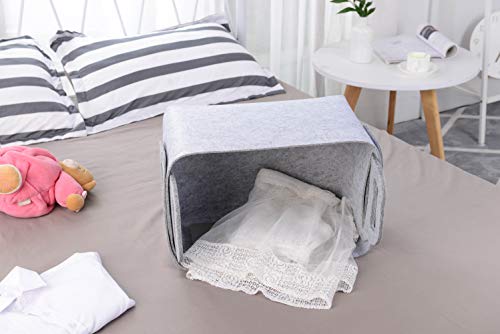 Storage Basket Felt Storage Bin Collapsible& Convenient Box Organizer with Carry Handles for Office Bedroom Closet Babies Nursery Toys Laundry