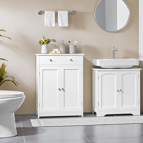 Small Bathroom Storage Cabinet with Drawer and 2 Doors