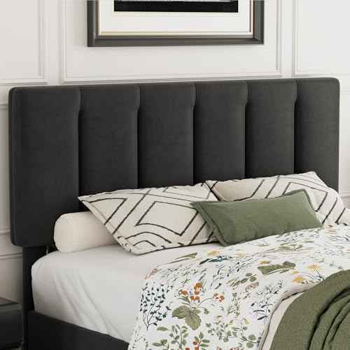 Full Size Bed Frame with Upholstered Headboard