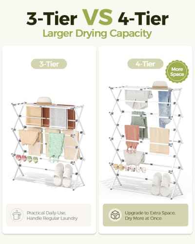 4 Tier Foldable Clothes Drying Rack