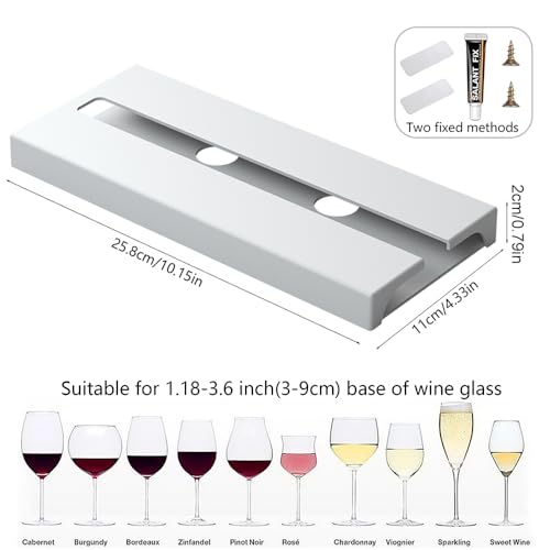 4 Pcs Wine Glass Holder Under Shelf or Cabinet Punch (4 Count)