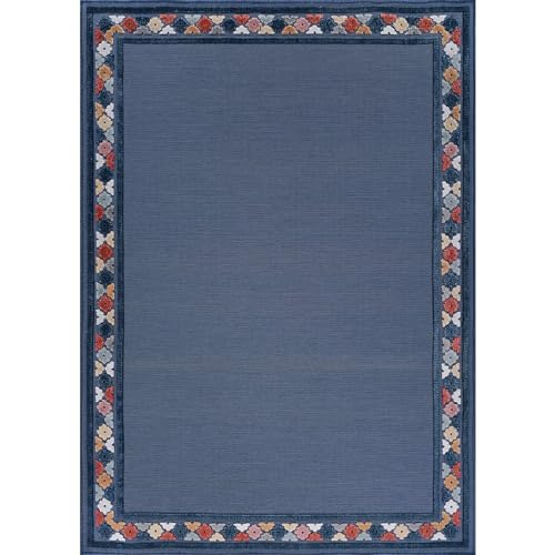 Outdoor Rug 4x6 Modern Bordered Area Rugs for Indoor and Outdoor Patio Easy to Clean Non Shedding Living Room Porch Garden Washable Outside Carpet