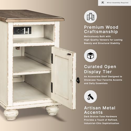 Chairside End Table with Charging Station