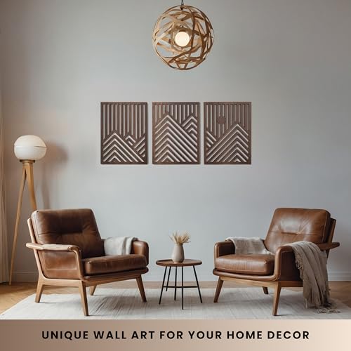 Modern Wooden Wall Sculptures (3 Count)