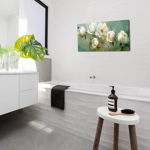 Blooming White Flowers Plants Wall Art Decor Artwork for Bedroom