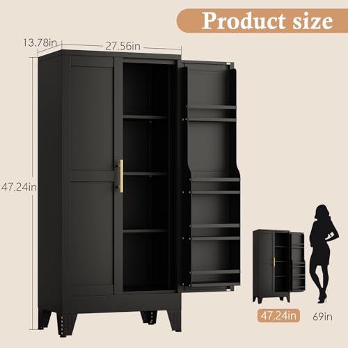 48" H Metal Kitchen Pantry Storage Cabinet