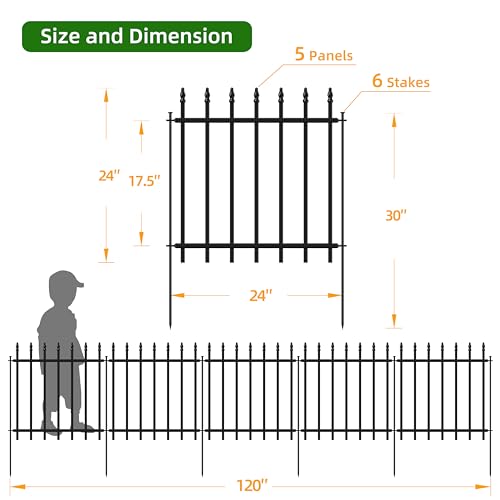 Decorative Metal Garden Fence 24" x 10' (20 Sq Ft)