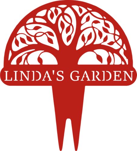 Personalized Tree of Life Metal Garden Sign with Stake