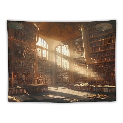 Retro Bookshelf Tapestry