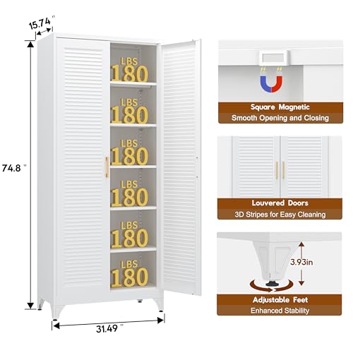 75" Metal Storage Cabinet