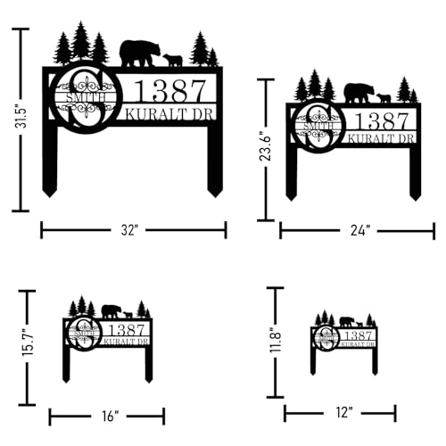 Personalized Custom Bear Wildlife Decor with Metal Stake