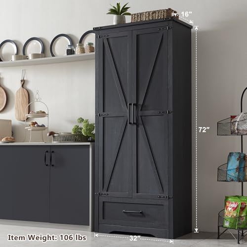 72" Tall Wood Storage Cabinet