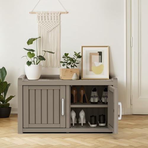 Shoe Cabinet Storage Bench Indoor Outdoor