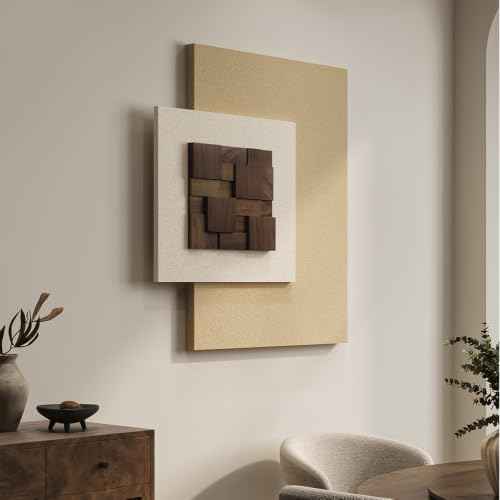 Large Wood Abstract Wall Art for Living Room