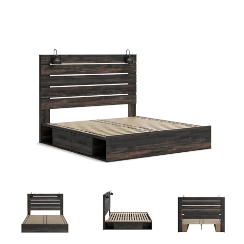 King Platform Bed Frame with Storage