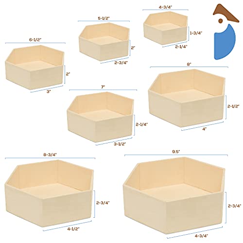 Wooden Hexagon Floating Shelves with Backs (14 Count)