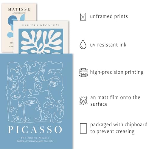 16 PCS Blue Wall Art Decor (16 Count)
