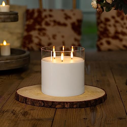 Pure White Large Glass Flameless LED Candle
