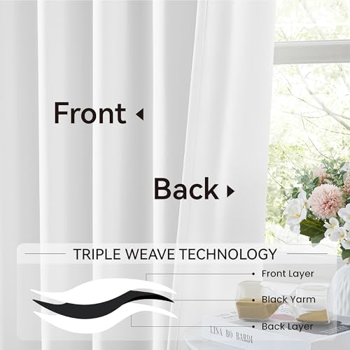 White Room Darkening Curtains 108 Inches Long