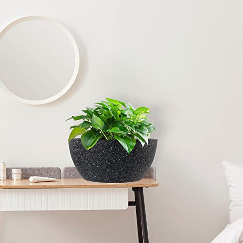 10 inch Hanging Planters for Outdoor Indoor Plants with Drainage Holes and Chain (2 Count)