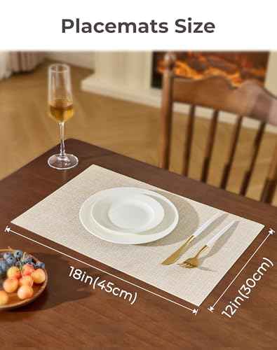 Woven Vinyl Beige Placemats Set of 12 (12 Count)