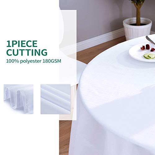 108 Inch White Tablecloths for Round Tables