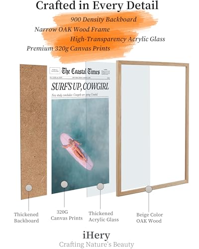 Small 8x10in Surf’s Up Cowgirl Framed Newspaper Wall Art