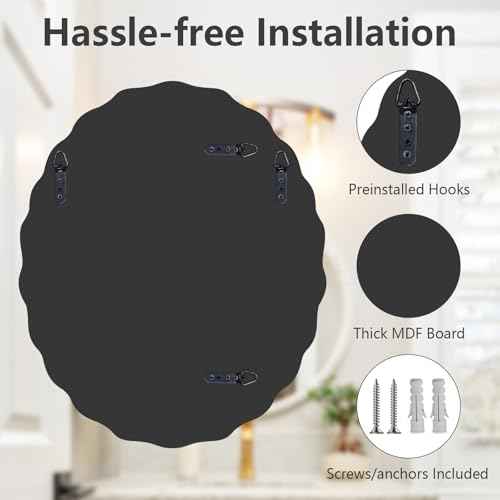 24x30 Inch Frameless Oval Wall Mirror for Bathroom Sink