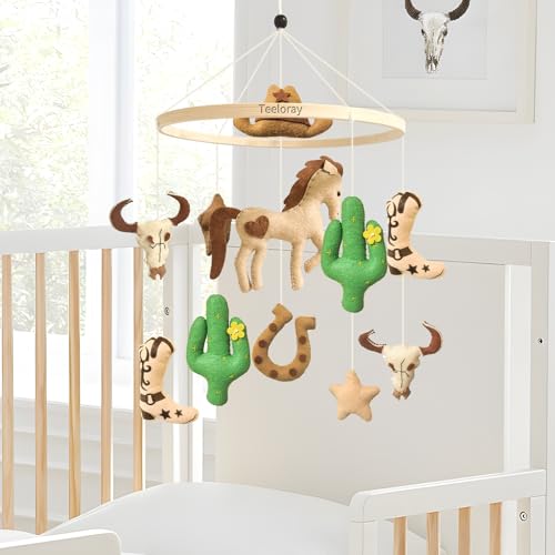 Baby Mobile for Crib Western Cowboy Crib Mobile for Boys and Girls