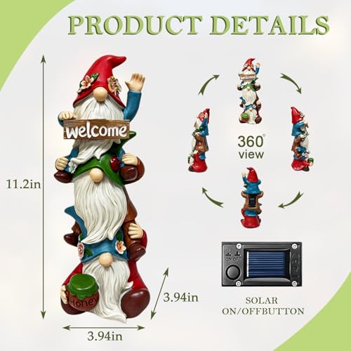 Garden Gnome Statue Solar Lights