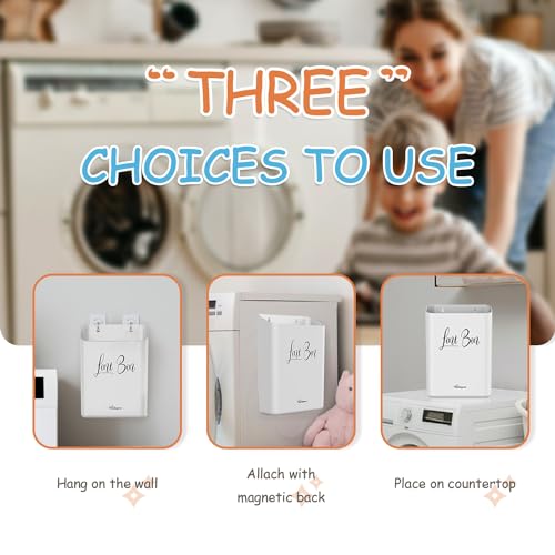 Magnetic Lint Bin for Laundry Room with Dryer Lint Brush