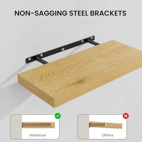 Floating Shelves 15.7" W x 10.3" D Oak Set of 2 (2 Count)